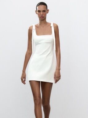 Zara bow detail straps mini dress size medium nwt